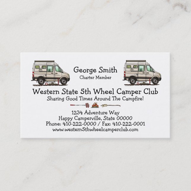 Carte De Visite Sprinter Camper Van RV (Devant)