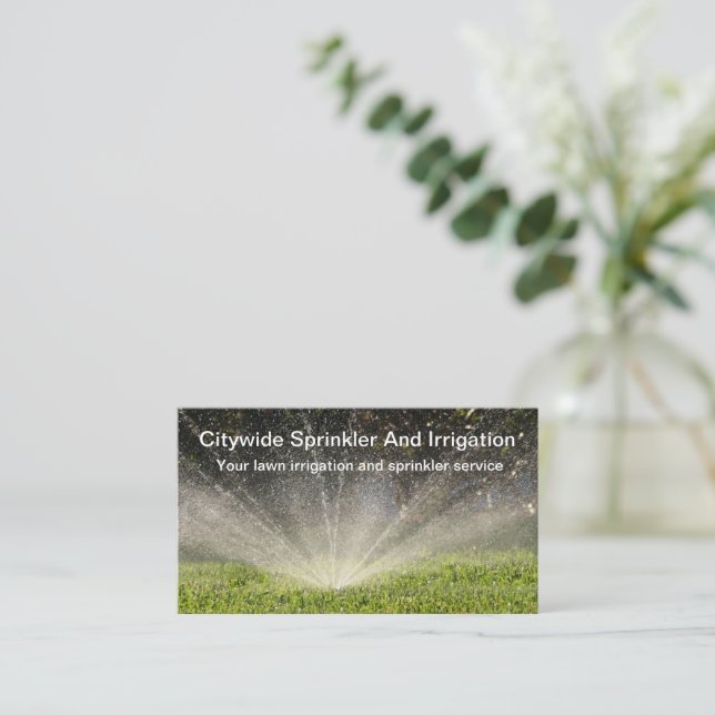 Carte De Visite Sprinteur De Pelouse Et Services D'Irrigation (Debout devant)