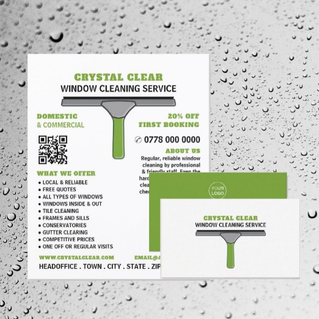 Carte De Visite Squeegee, Nettoyeur De Fenêtres, Service De Nettoy (Créateur téléchargé)