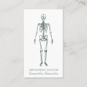 Carte De Visite Squelette médecin orthopédique sculpter Bleu Vert