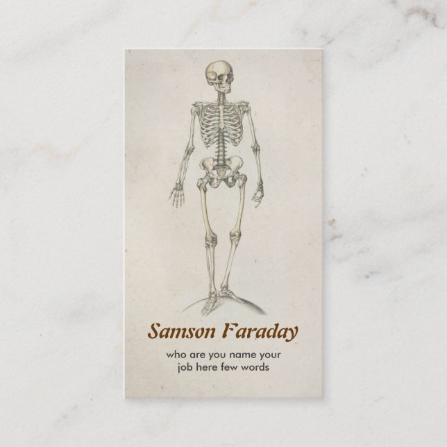 carte de visite squelettique d'anatomie (Devant)