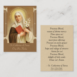 Carte De Visite St Catherine des lis d'écriture sainte de Sienne