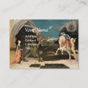 CARTE DE VISITE ST.GEORGE,DRAGON ,PRINCESSE ROUGE RUBIS GEMME MONO