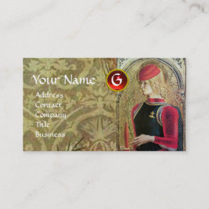 Carte De Visite ST.GEORGE ET DRAGON Rouge Rubis Monogramme, Gold D