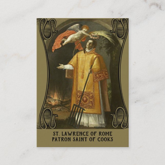 Carte De Visite St Lawrence de Rome, saint patron des cuisiniers (Devant)