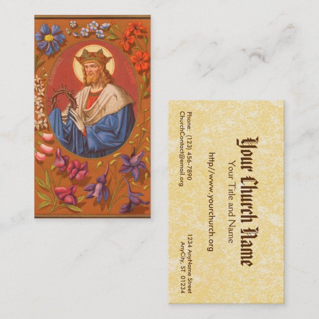 Carte De Visite St. Louis IX le roi (PM 05) Plein Bleed (Devant / Derrière)