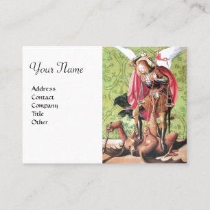 Carte De Visite ST. MICHAEL, DRAGON ET JUSTICE, Blanc Vert Rouge