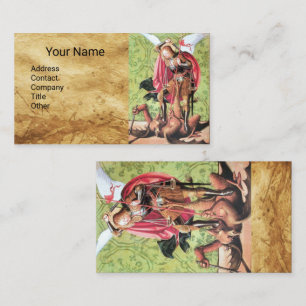 Carte De Visite ST. MICHAEL, DRAGON ET JUSTICE, Parchemin Brown