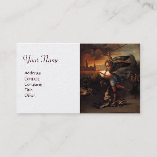 Carte De Visite St Michael et le dragon Brown Pearl blanche