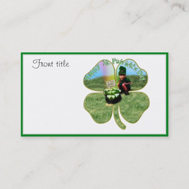 Carte De Visite St. Patrick's Day Lucky Pot o' Beer (Devant)