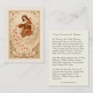 Carte De Visite St. Therese Little Flower  Novena Holy Card