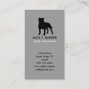 Carte De Visite Staffordshire Bull Terrier Chien Silhouette Vertic