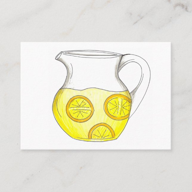 Carte De Visite Stand de citronnade jaune citron Ade Pitcher (Devant)