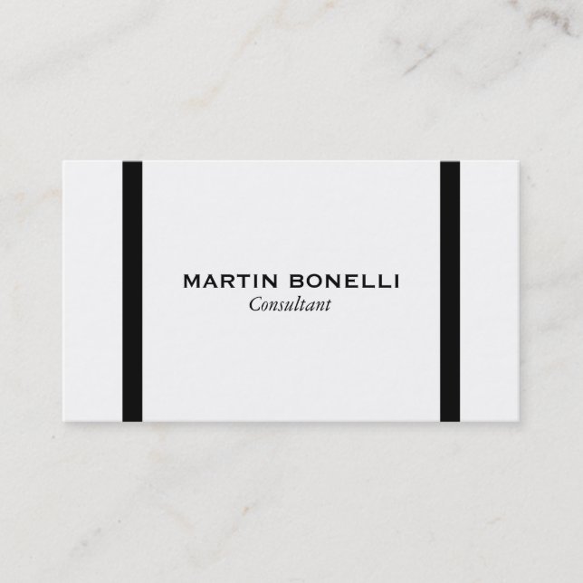 Carte de visite standard à bordure blanche noire (Devant)