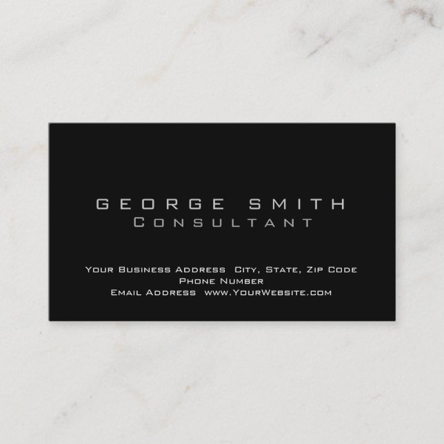 Carte de visite standard de Black Plain Consultant (Devant)