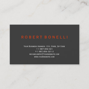 Carte de visite standard moderne simple gris minim