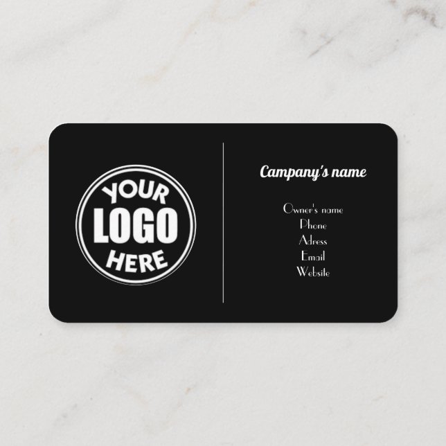 CARTE DE VISITE STANDARD NOIR (Dos)