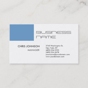 Carte de visite standard tendance bleu-gris blanc