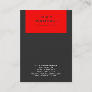 Carte de visite standard vertical gris-rouge moder