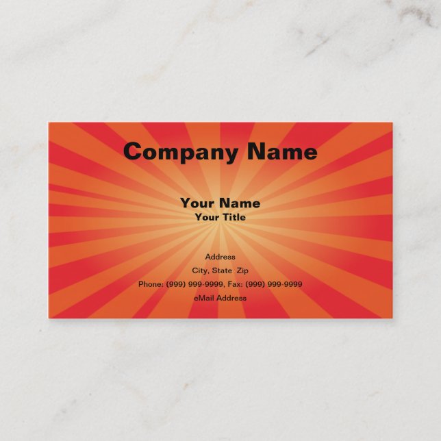 Carte De Visite Starburst orange (Devant)