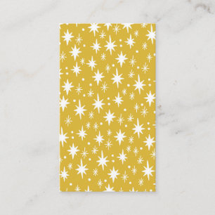 Carte De Visite Starry Night Mustard Gold Motif Élégant