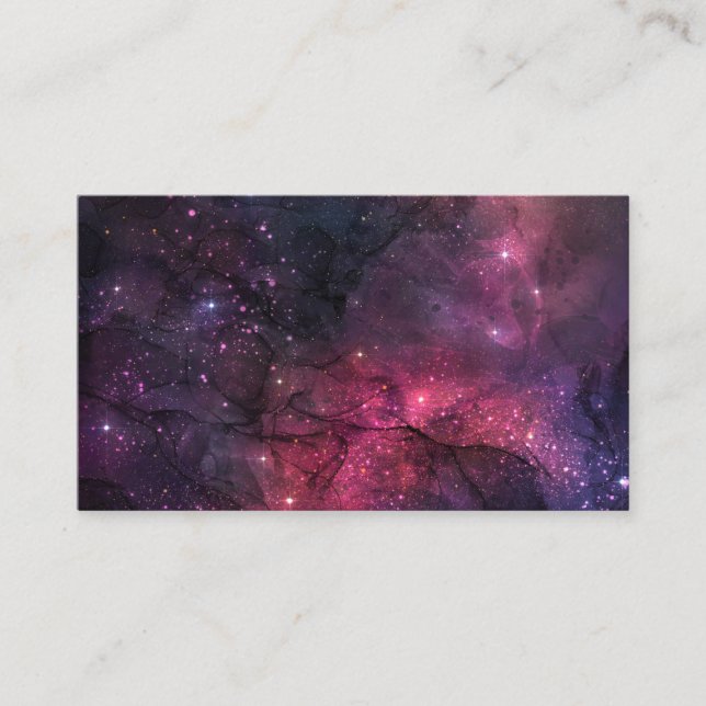 Carte De Visite Starry Stars Espace extra-atmosphérique Galaxy Mot (Devant)