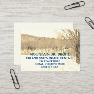 Carte De Visite Station de ski de montagne / Location de ski / Leç