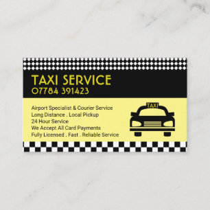 Carte De Visite Station de taxi/chauffeur, Tarifs
