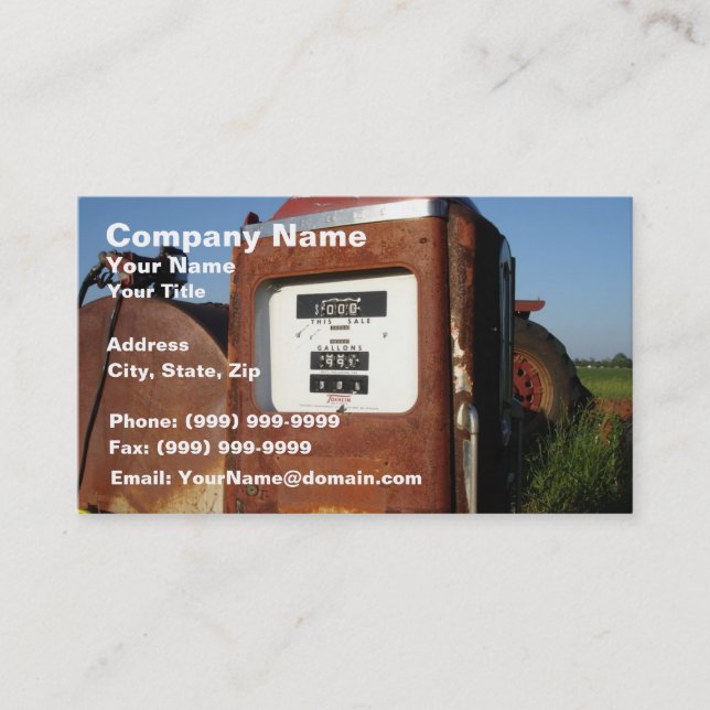 Carte De Visite Station service de route de campagne (Devant)