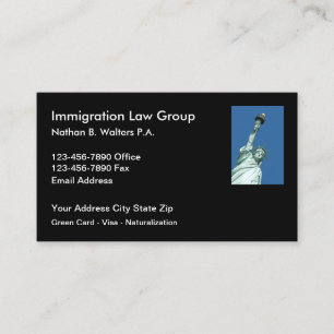 Carte De Visite Statue d'avocat d'immigration de la liberté