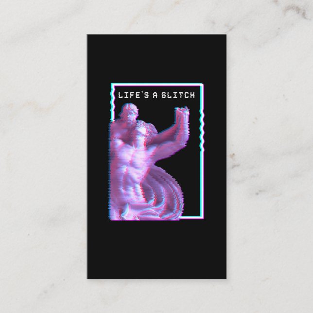 Carte De Visite Statue grecque antique Glitch Vaporwave esthétique (Devant)