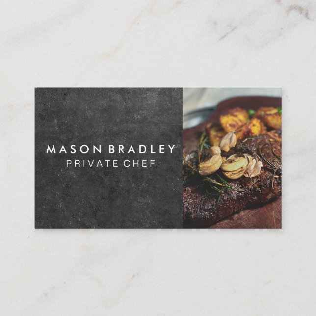 Carte De Visite Steak et champignons | Chef | Culinaire (Devant)