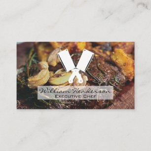 Carte De Visite Steak et champignons   Couteaux boucher