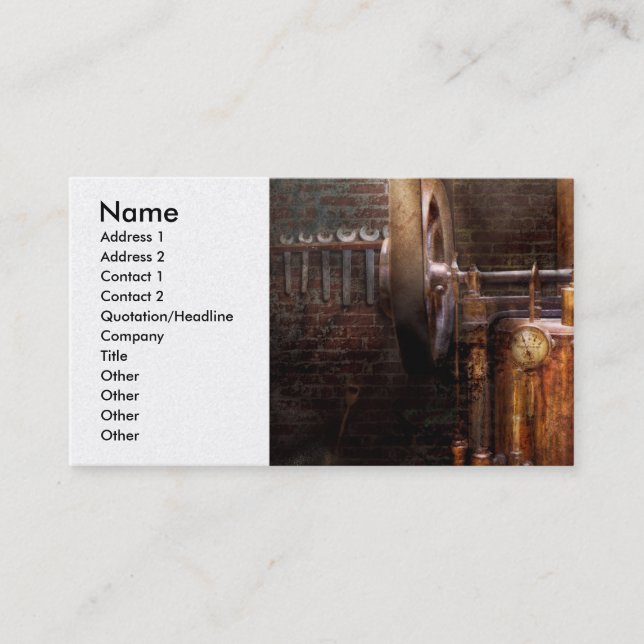 Carte De Visite Steampunk - actionner la maison moderne (Devant)