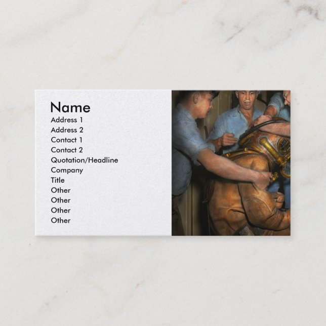 Carte De Visite Steampunk - Plongeur - Une charge de mes épaules 1 (Devant)