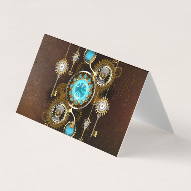 Carte De Visite Steampunk Rusty Background (Devant)