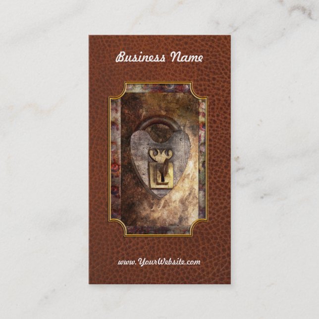 Carte De Visite Steampunk - serrurier - la clé à mon coeur (Devant)