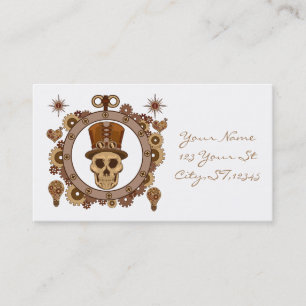 Carte De Visite Steampunk Thème Top Hat Skull Thunder_Cove