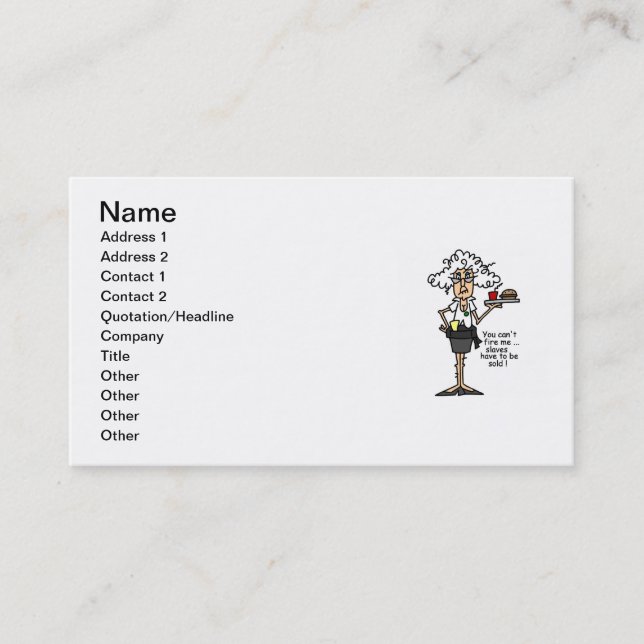 Carte De Visite Stella Avec Humour D'Attitude (Devant)