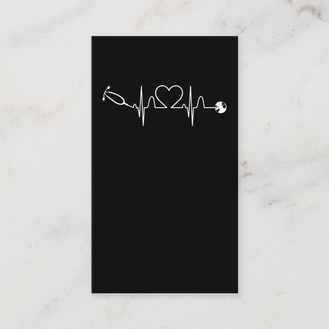 Carte De Visite Stethoscope EKG Heartbeat Nurse Heart Hospital (Devant)