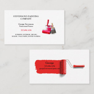Carte De Visite Stevenson's Painting Co. Paint Brush Roller & Can 
