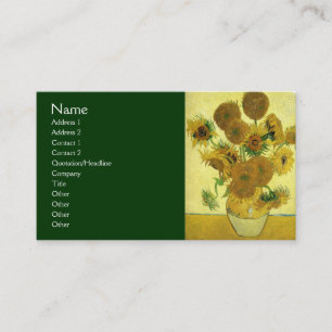 Carte De Visite Still Life - Vase avec 15 tournesols par van Gogh