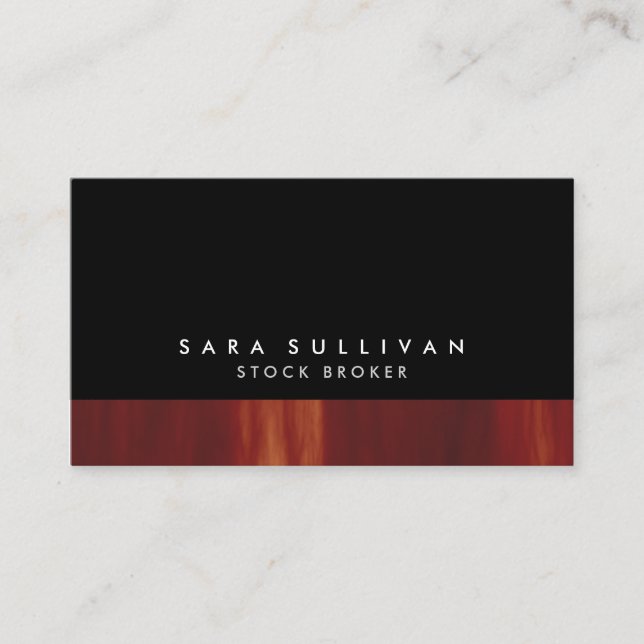Carte De Visite Stock Broker Bold Noir Abstrait Sunset Gradient (Devant)