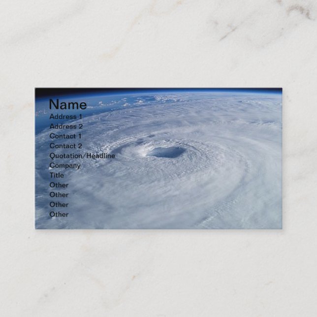 Carte De Visite Stock Photo de l'ouragan Isabel, Nom, Ajouter... (Devant)