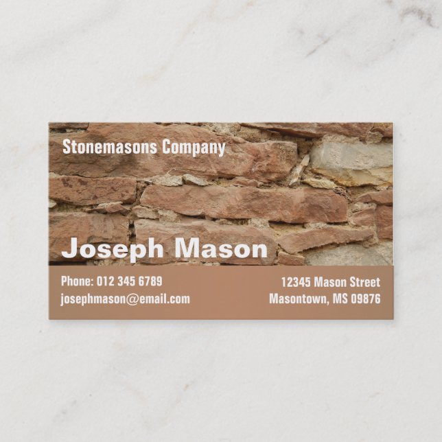 Carte De Visite stonemason (Devant)