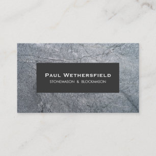 Carte De Visite Stonemason en pierre grise et architecte Blockmaso