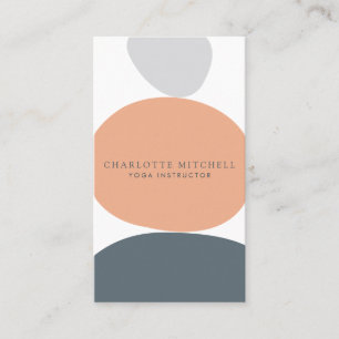 Carte De Visite Stones Zen Abstraites modernes Peach Logo Life Coa