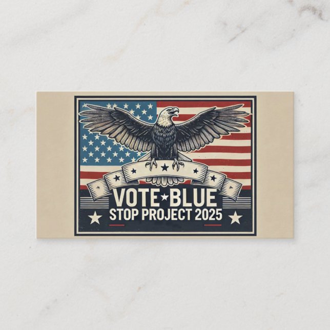 Carte De Visite Stop Project 2025 - Vote Blue (Devant)