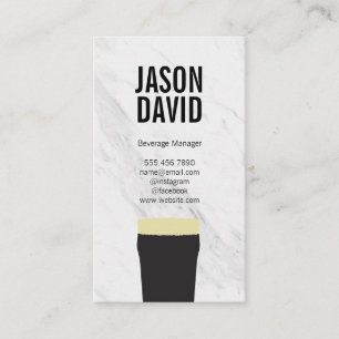 Carte De Visite Stout Pint of Beer Marble Variation