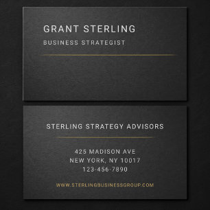 Carte De Visite Stratège Commercial Noir Professionnel 